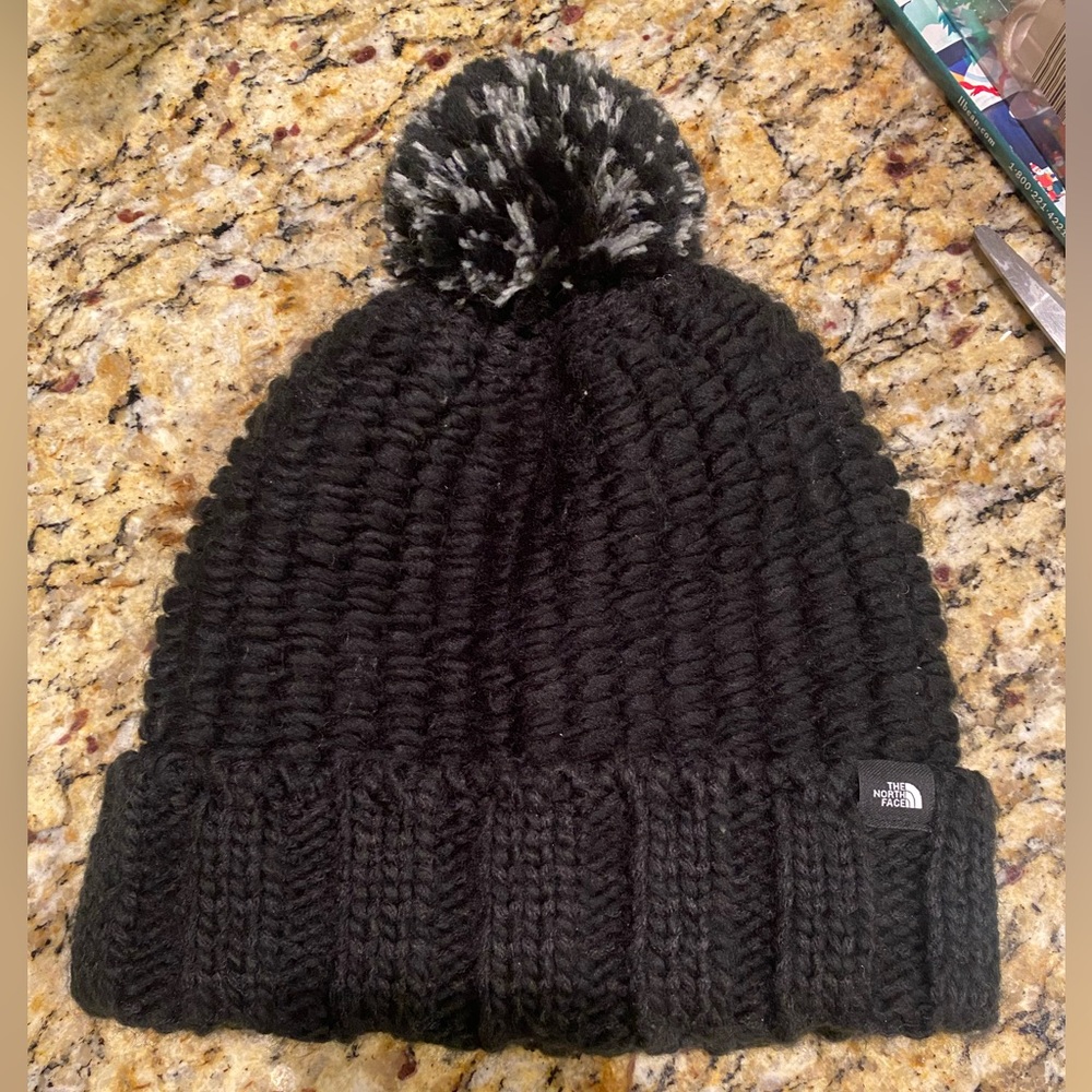North Face beanie with pom